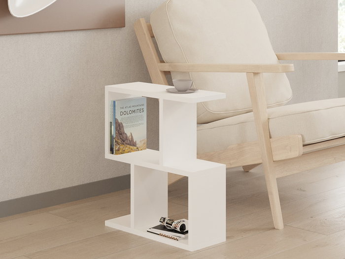 Hanah Home Zet Mesa Auxiliar de 2 Niveles Blanca
